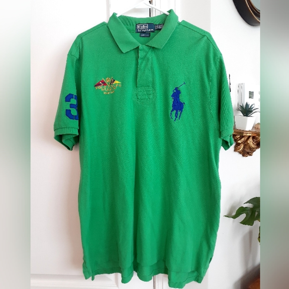 Men's Big Pony Classic Polo Ralph Lauren Collared Yacht Club Shirt Size XXL